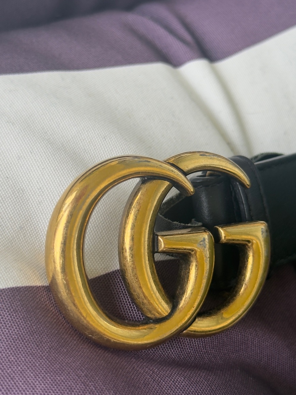 Authentic Gucci GG Marmont Belt – Black Leather / Gold GG Buckle (Size 30) - Picture 8 of 9